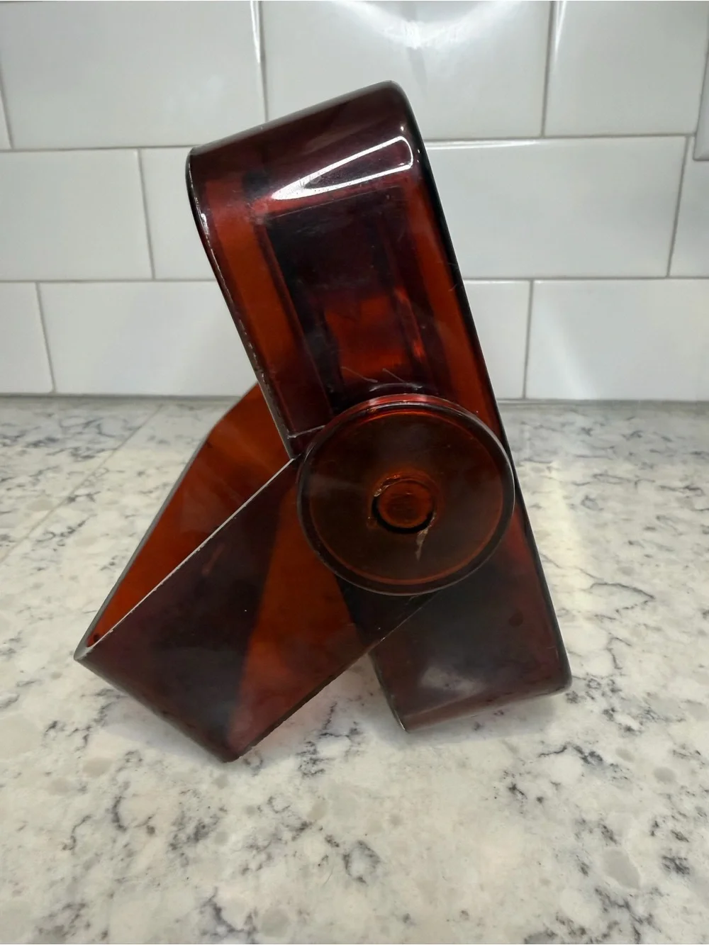 Vintage Countertop Vanity Mirror in Tortoiseshell Brown